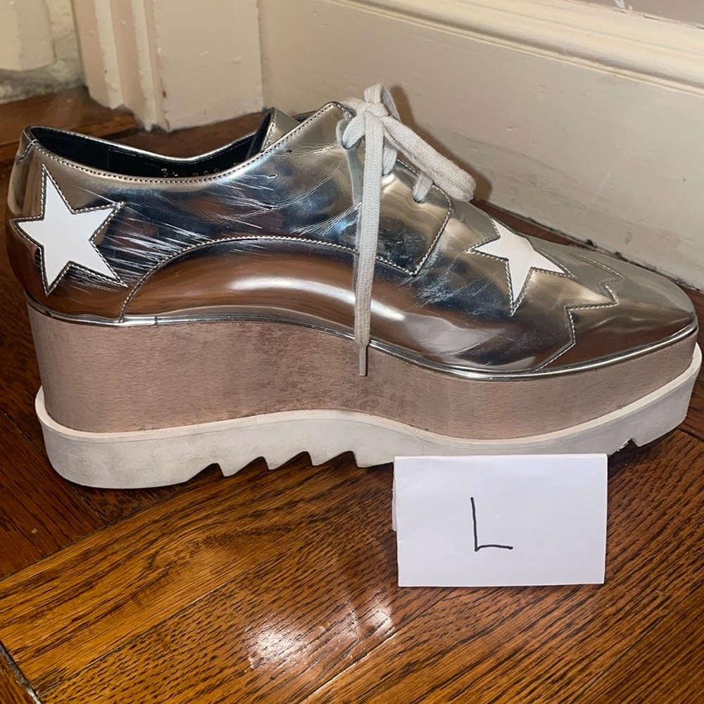 Stella McCartney Elyse Stars Mirror Lace Up Platforms (Loafers) - Picture 6 of 12